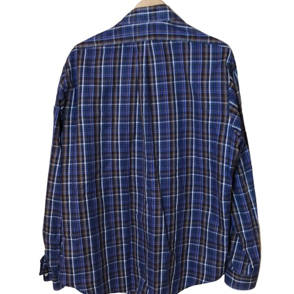 VTG Ralph Lauren Custom Fit Plaid Long Sleeve Button Up 100% Two-Ply Cotton XL - Picture 2 of 8